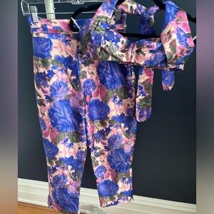 Zimmerman size 0 floral hide tide crop top and pant set